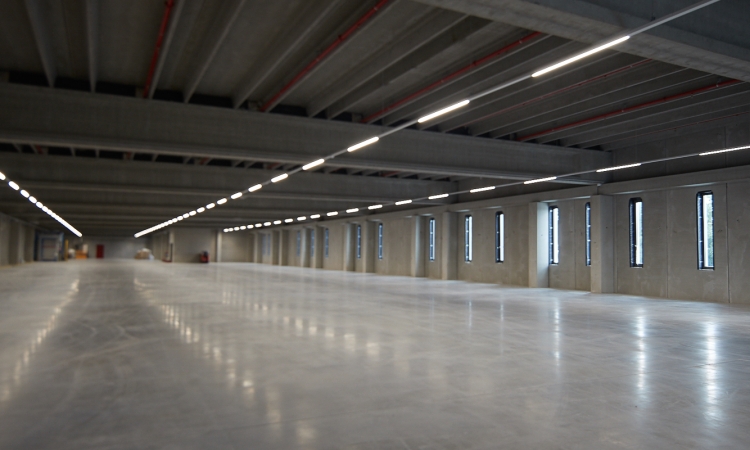 Sleek line lighting in an industrial environment