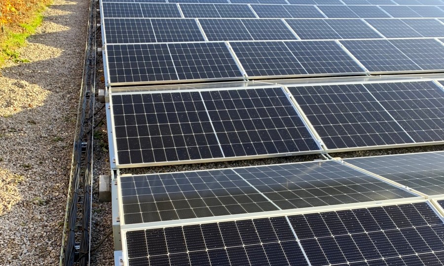 Ground-mounted solar panels